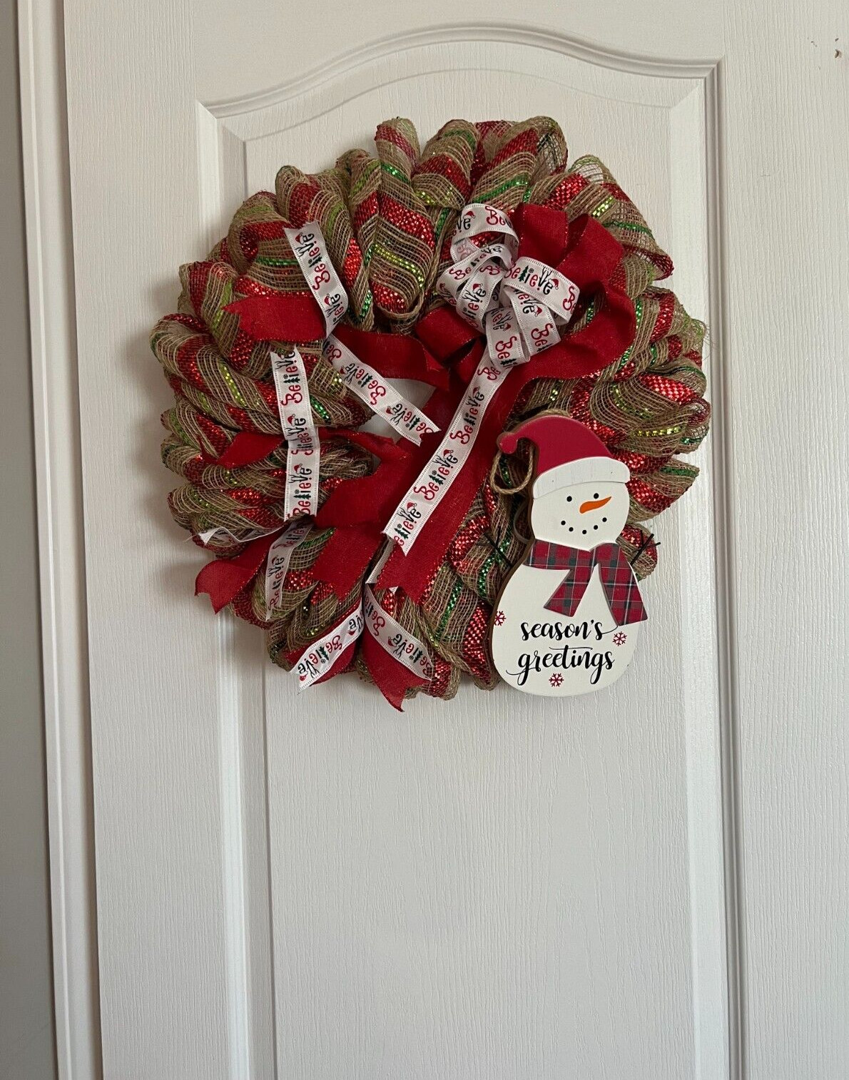 New Handmade Christmas Front Door Country Wreath Handmade in USA