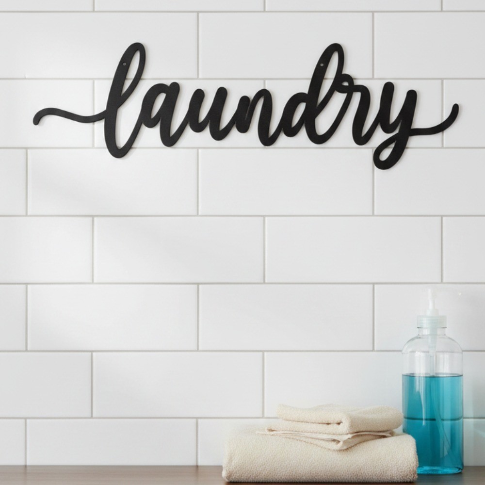 Farmhouse Laundry Room Metal Wall Art Rustic Decor Sign Backdrop Gift