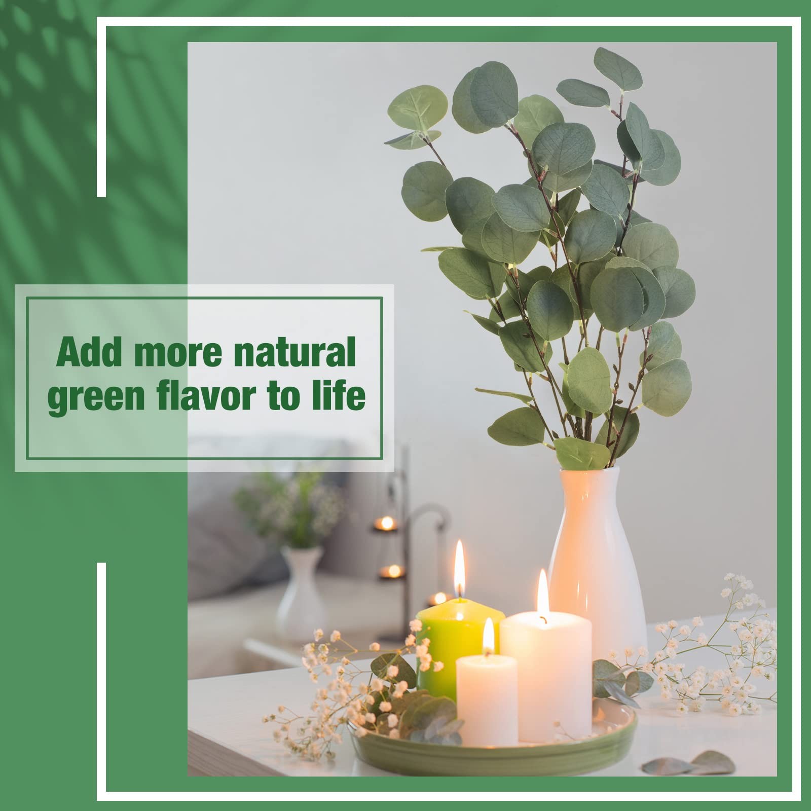20 Pcs Artificial Eucalyptus Stems Fake Bulk Eucalyptus Faux Greenery Silver …