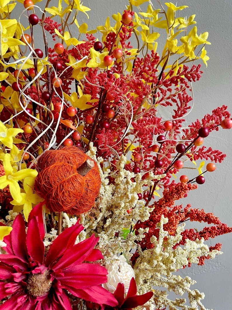 Fancy Fall Floral Arrangement: Thanksgiving Table Centerpiece, Fall Home Decor