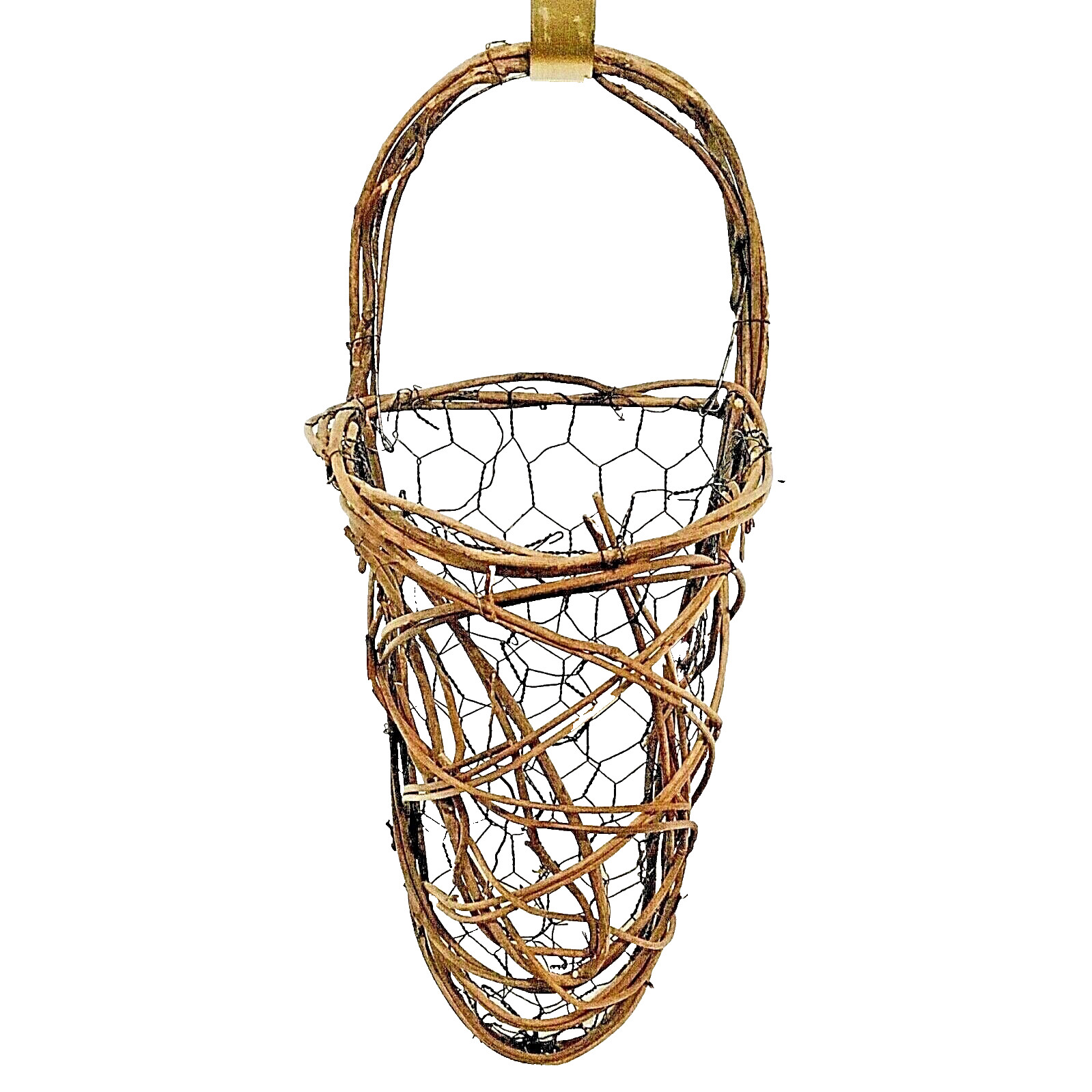 Hanging Door Wreath Basket with Wire Frame Floral Basket Decorative 18”