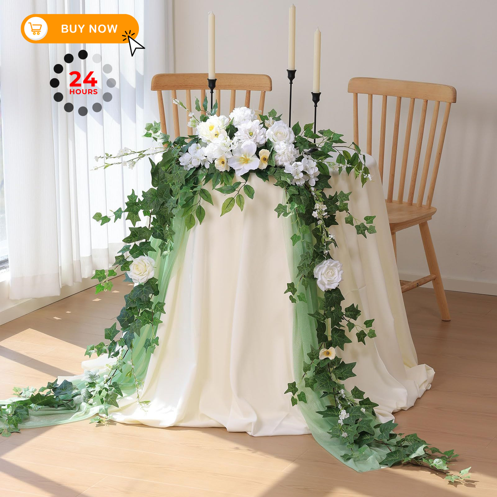Mizii 2 Strands Artificial Vines Ivy Garland 79″ Fake Vine 79 inches,