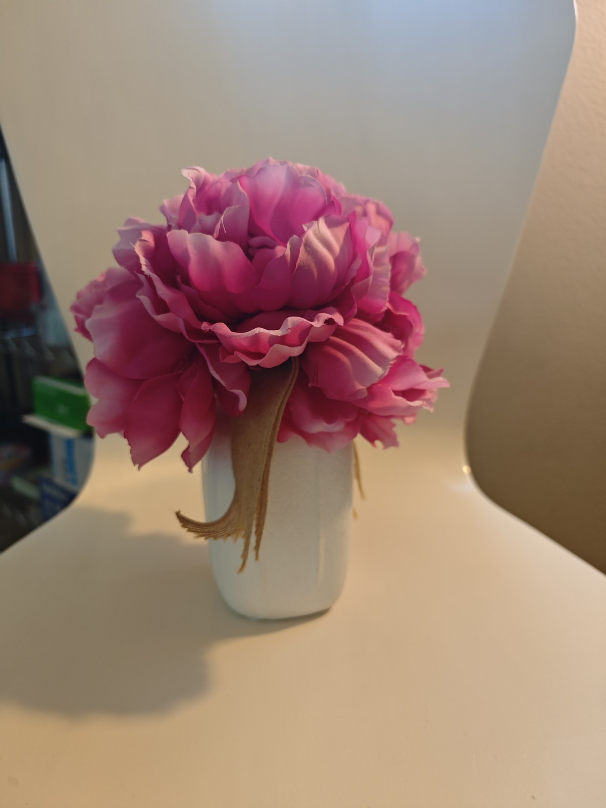 Cute Pink Floral Arrangement in White Vase – Perfect Home Decor
