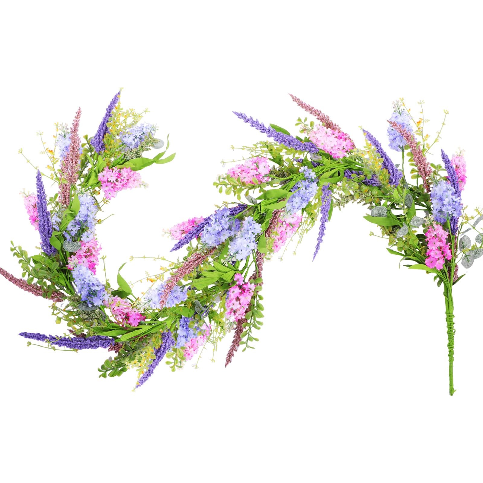 1 Pcs 6 ft Artificial Flower Garland with Lilac and Lavender Purple Pink Flow…