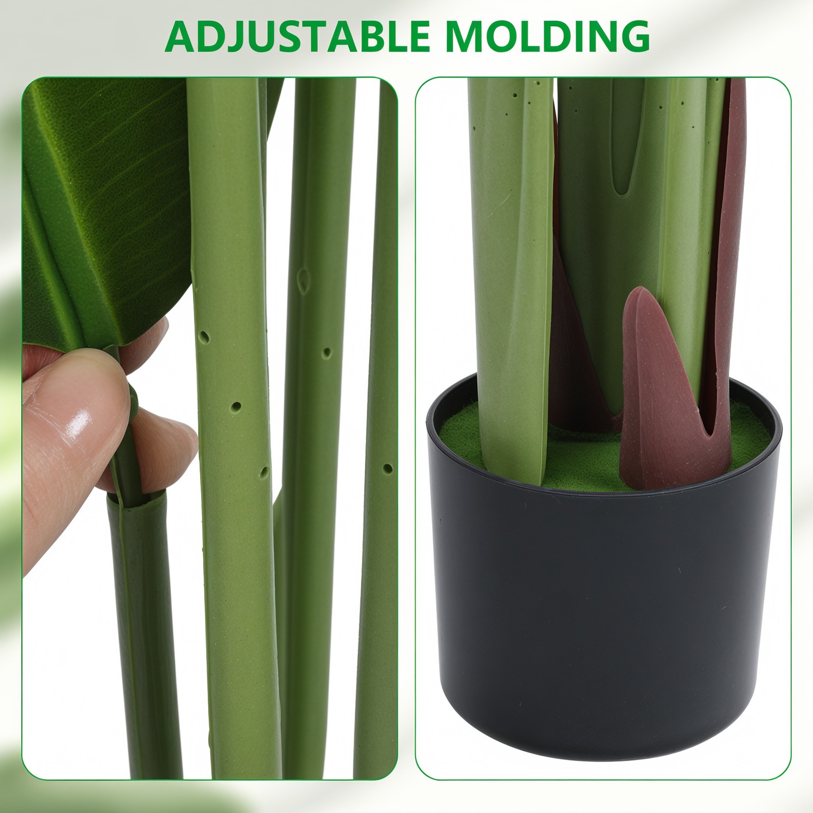 Artificial 5.2ft Banana Tree w/Pot Planter Faux Tropical Banana Plant Home Decor