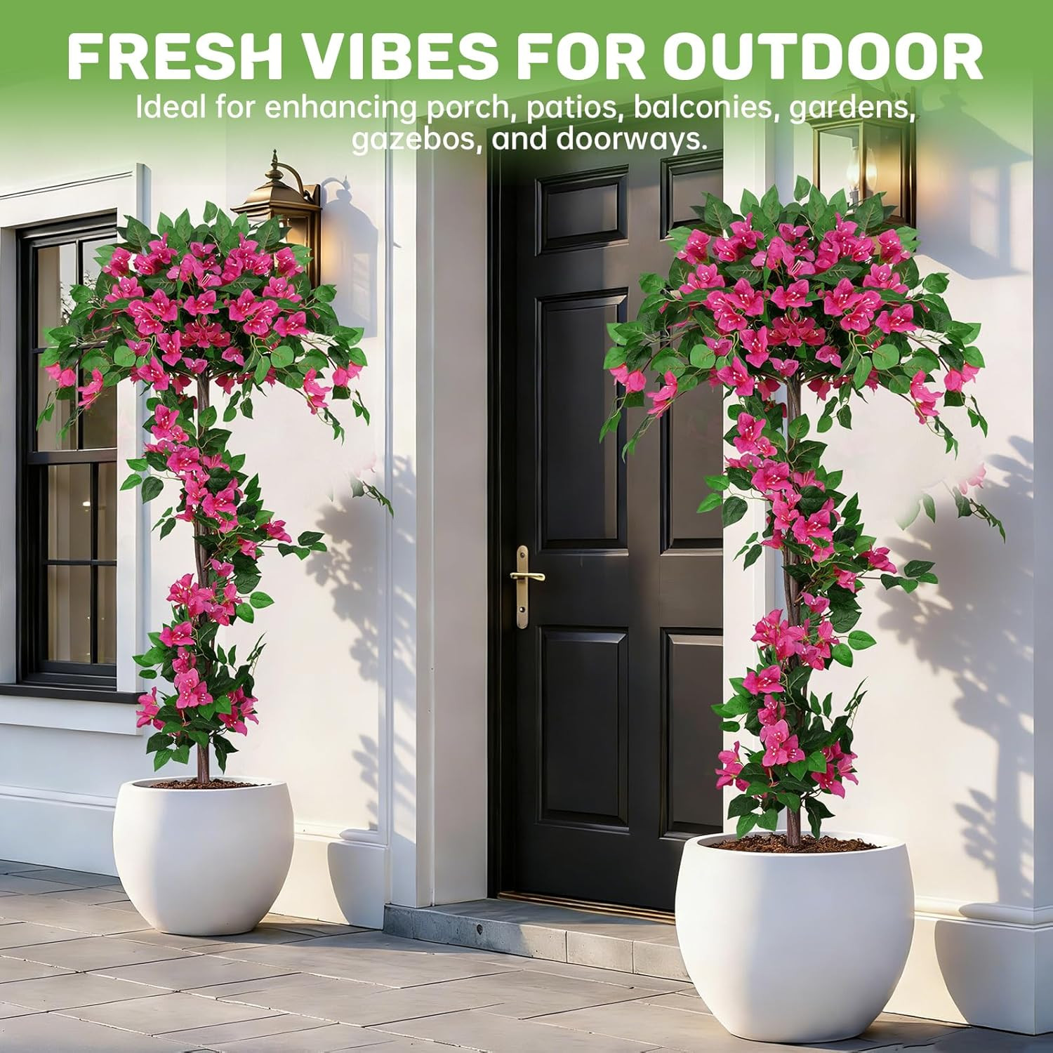 2Pack 5FT UV Resistant Artificial Bougainvillea Trees for Outdoor Decor