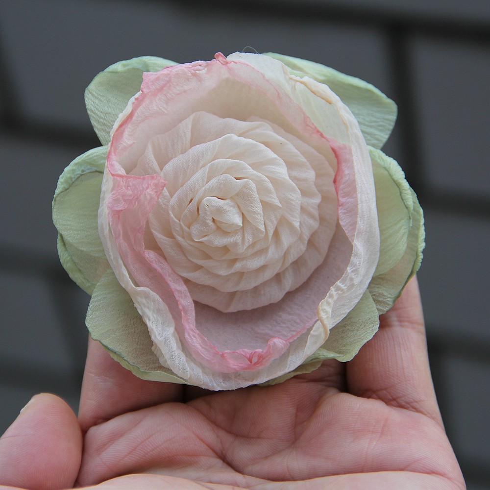 Retro Pink Fabric Rose Flower Button Embellishment Accessories Vintage Wholesale
