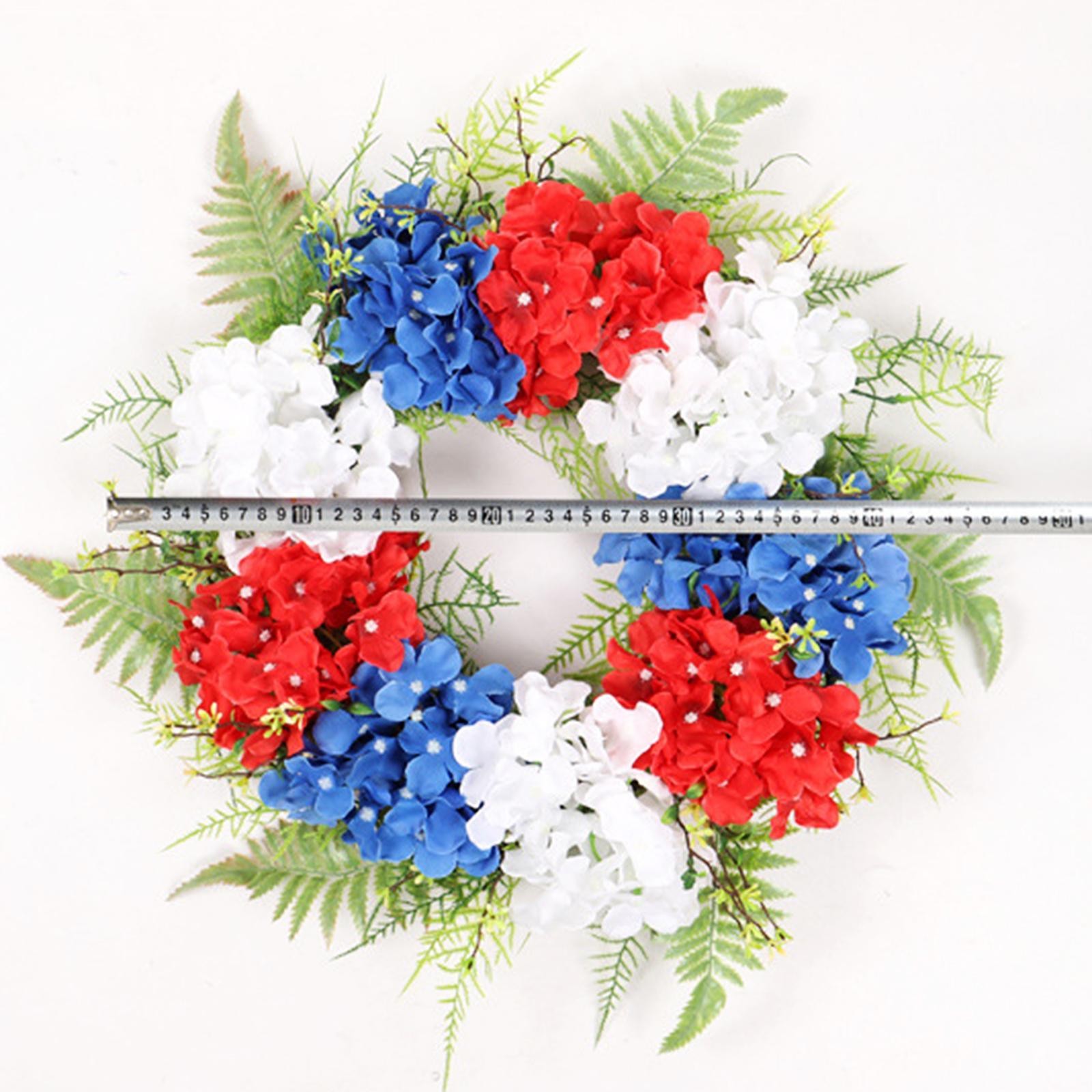 American Wreath Flower Garland Independence Day Wall Front Door Hanging