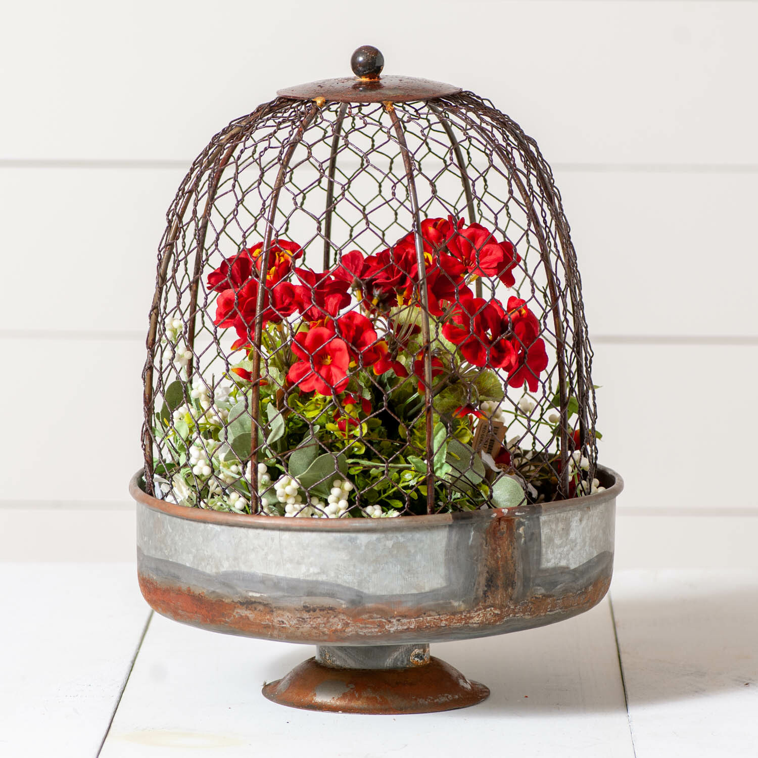 Chicken Wire Dome Planter Rustic Primitive Modern Farmhouse Cloche