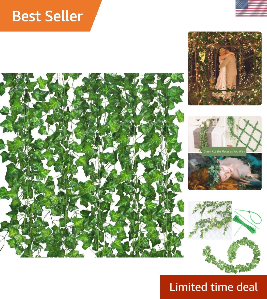 Lifelike 12 Pack Ivy Hanging Plants – 84ft Artificial Vines for Beautiful Decor