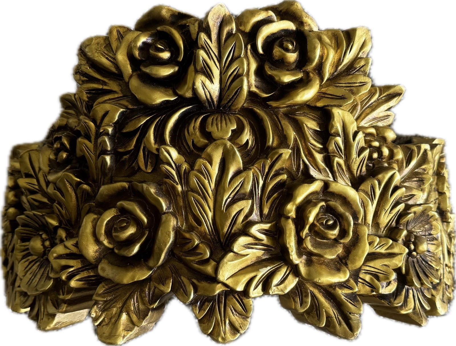 Vintage Gold Floral Canopy Crown | Ornate Roses Teester Wall Decor