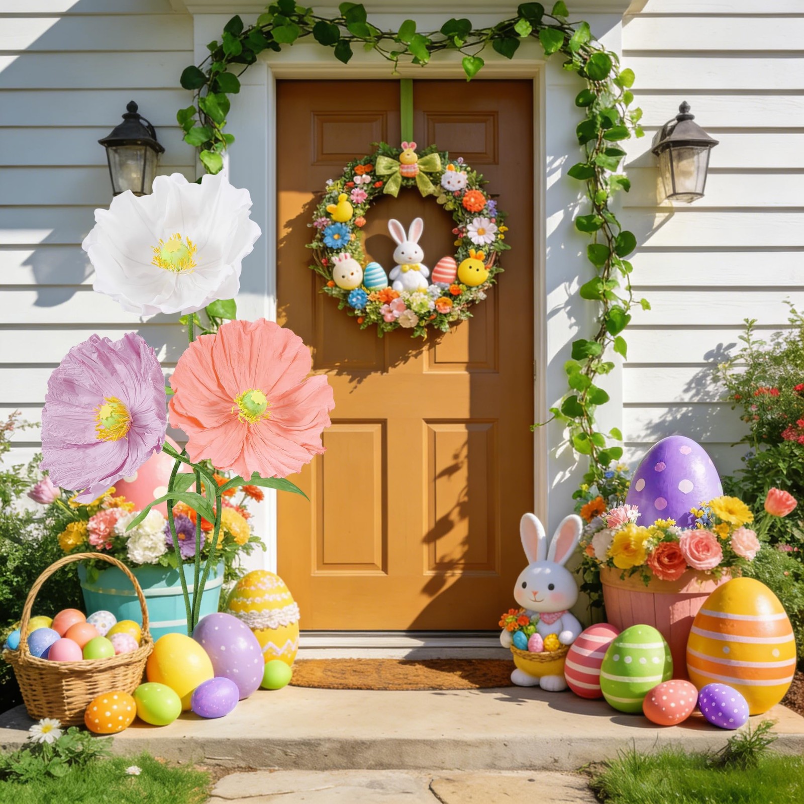 Large Artificial Flowers for Decoration with Stand – 5.6 Ft Giant Flower Wedd…