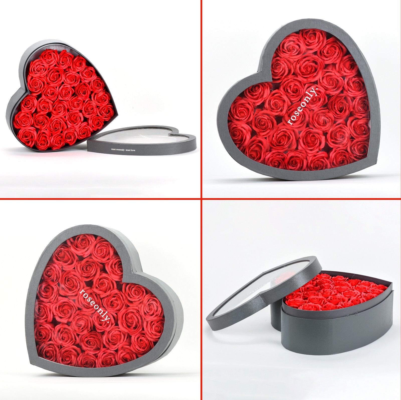 Valentine’s Day Gift Girlfriend Wife Rose Soap Flower Heart Shaped Box Love