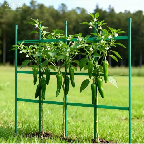 Garden Stakes, 50 Pack, 46.06 inch, Plastic Coated Metal Tomato Stakes, Garden S