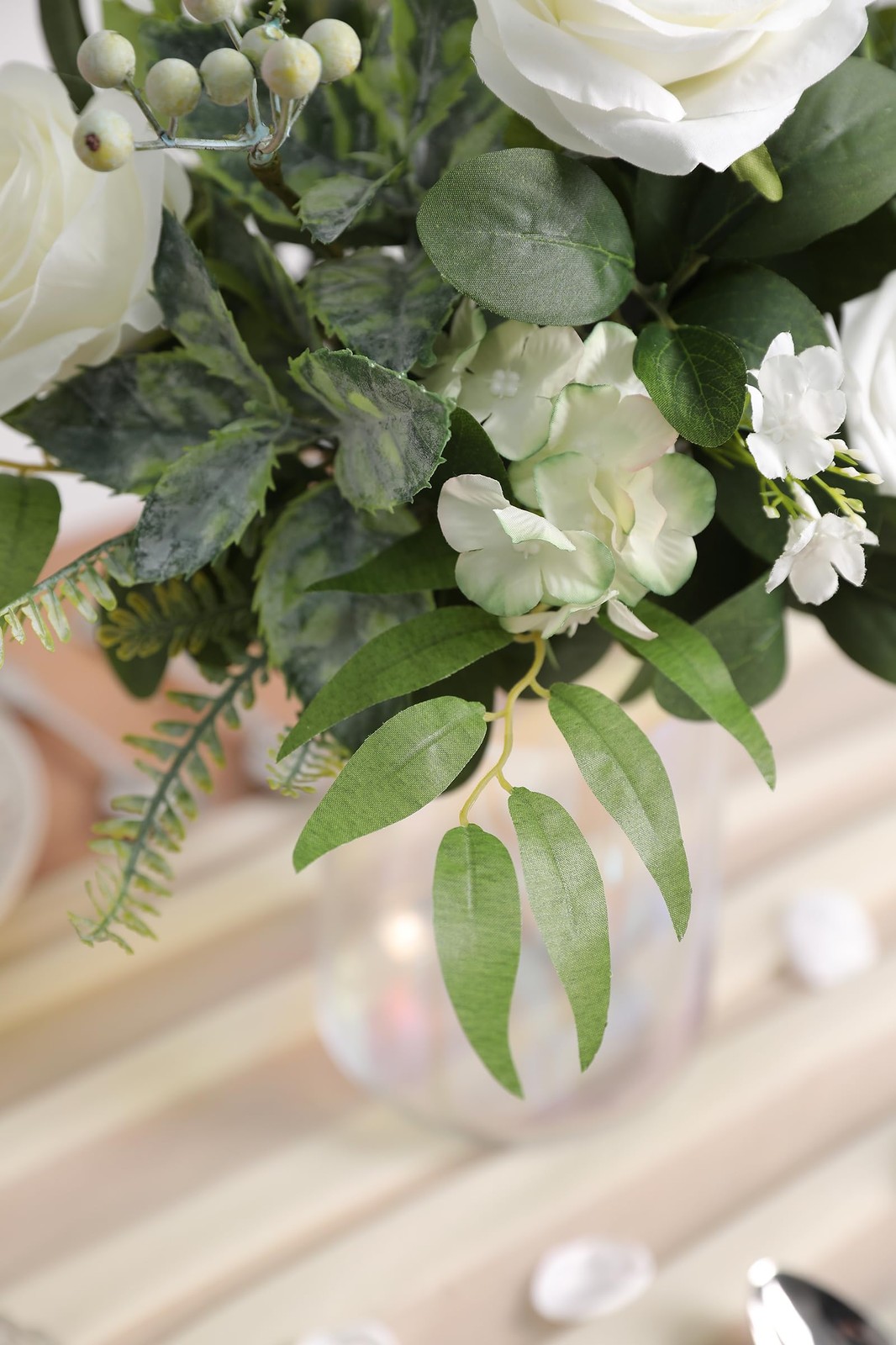 Artificial Greenery Stems Box Set,(Pack of 42pcs) with 8 Kinds of Faux Pink G…