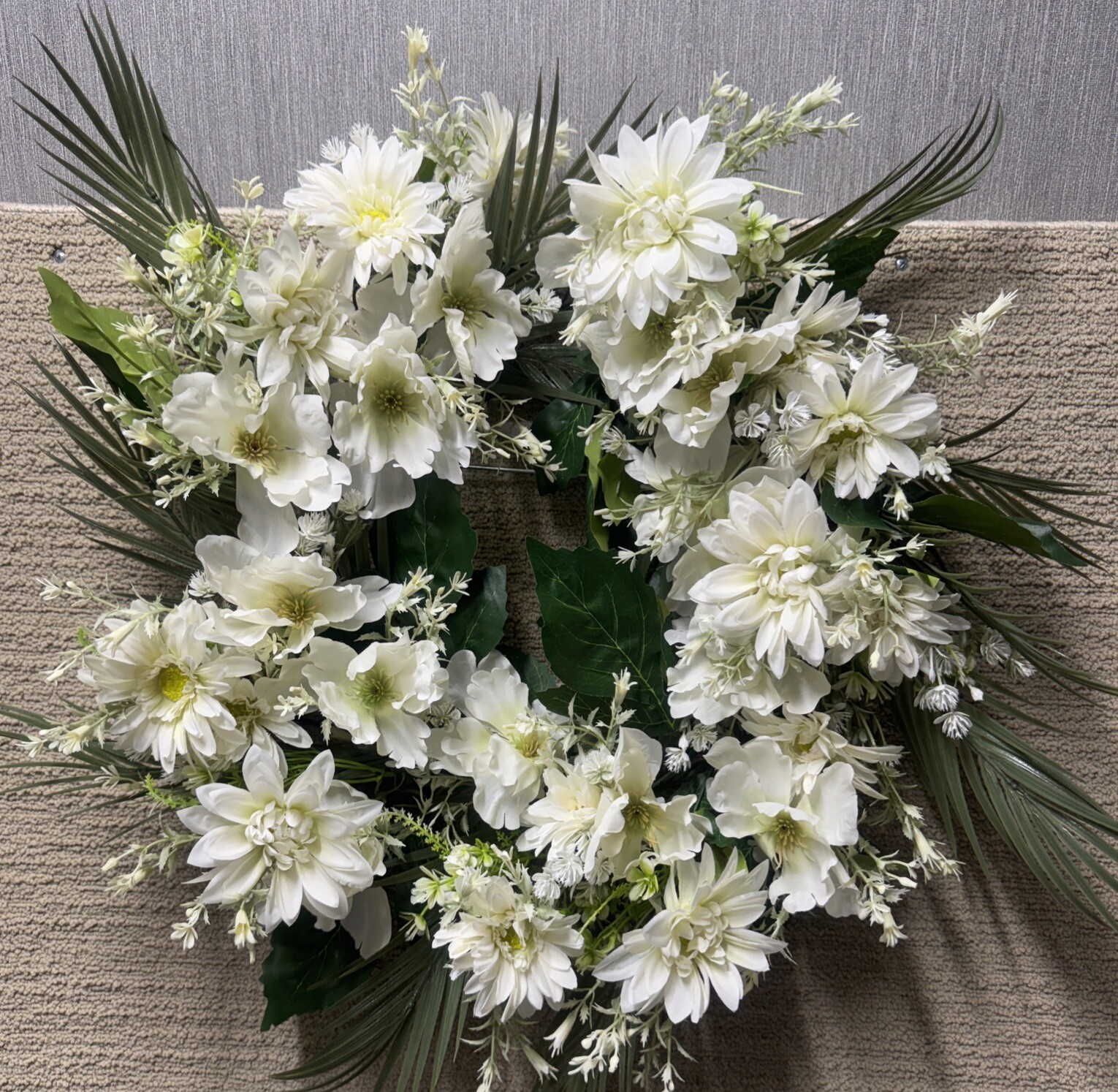 Spring Floral Wreath 22 Inch Farmhouse Cottagecore Wedding Door Decor