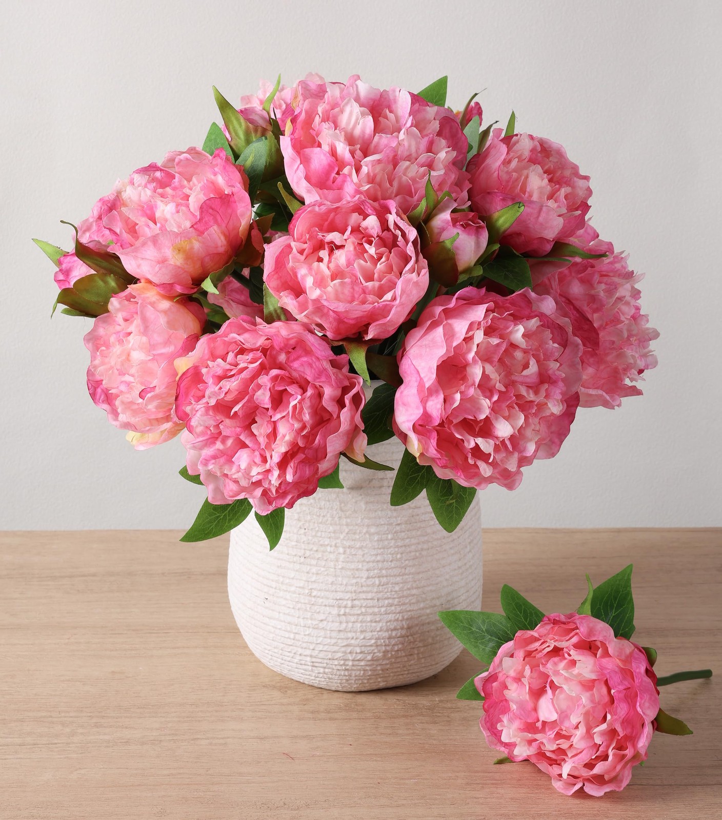 11 Branches Pink Peony Artificial Fake Flowers Wedding Bouquets Party Decor