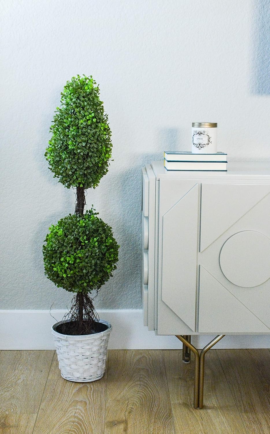 Lush 36″ Artificial Topiary with 2 Ball Shape Design – Ideal for All Seasons