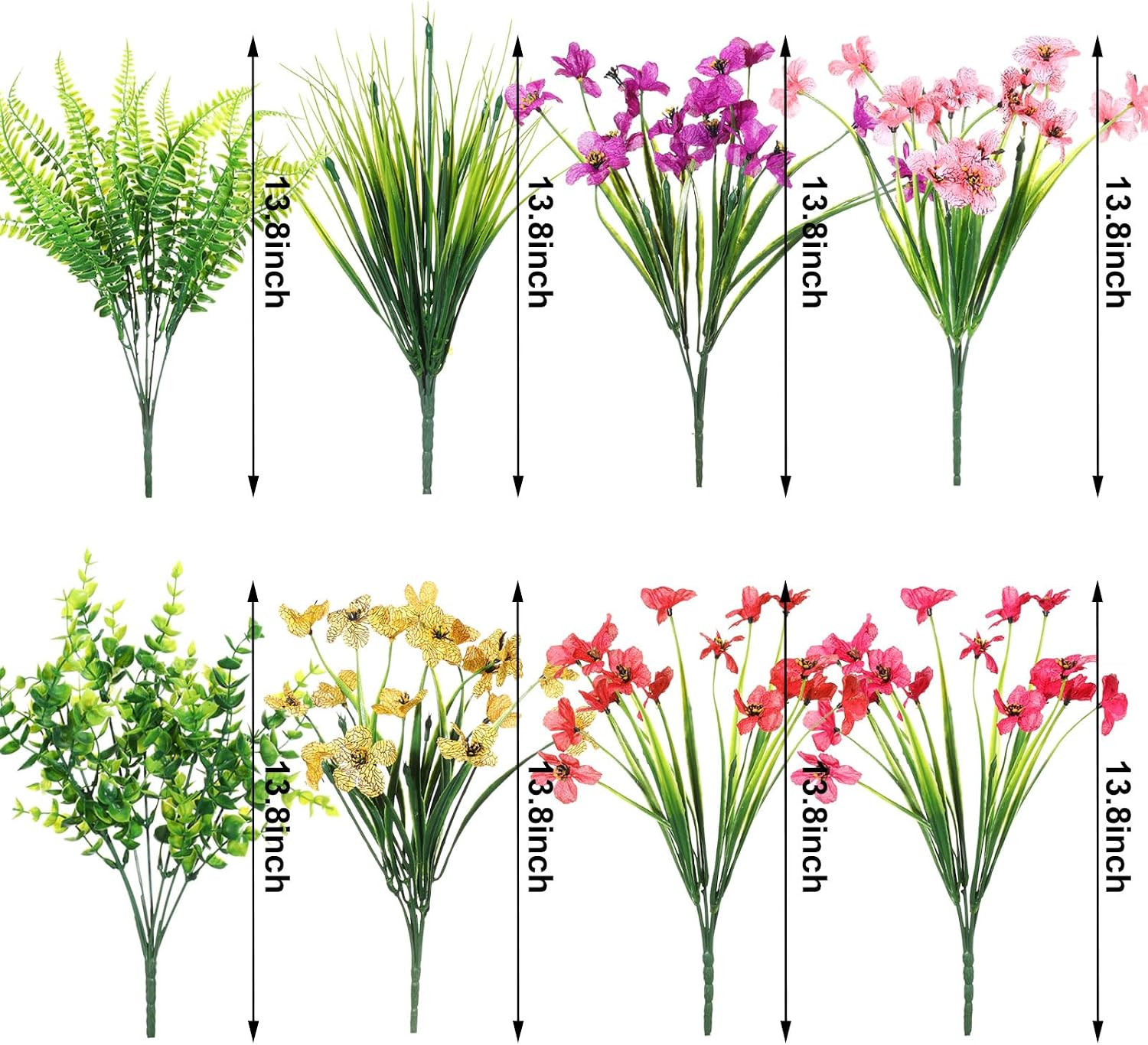 56 Bundles UV Resistant Artificial Flowers for Elegant Outdoor Decor