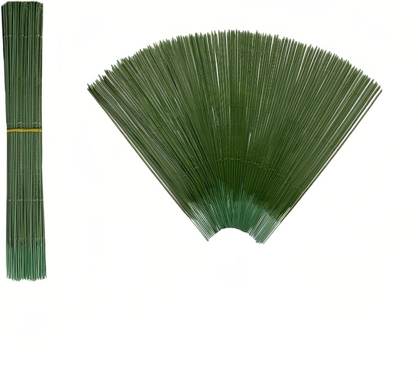 100 pcs Floral Stem Wire – Plastic Artificial Flower Green Stem Rod – Plant