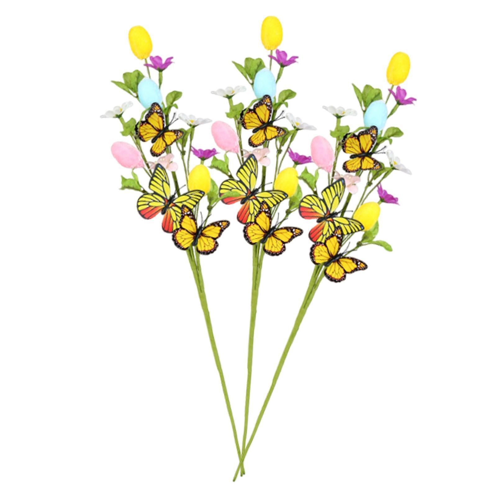 3x Artificial Egg Flower Picks Practical Easter Decoration Easter Egg Picks