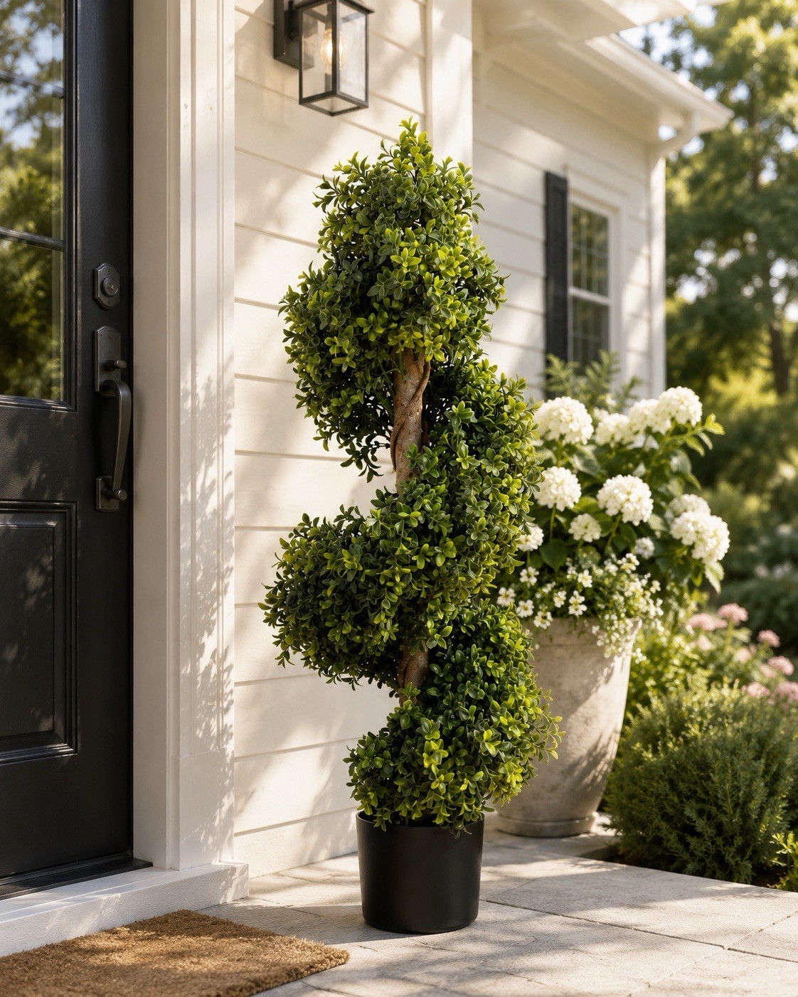 33” UV Boxwood Topiary Spiral Artificial Tree (Indoor/Outdoor)