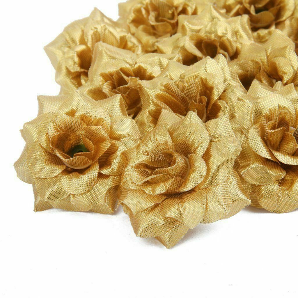 50Pcs Silk Artificial Fake Rose Flower Heads Bulk Craft Wedding Party Decor US