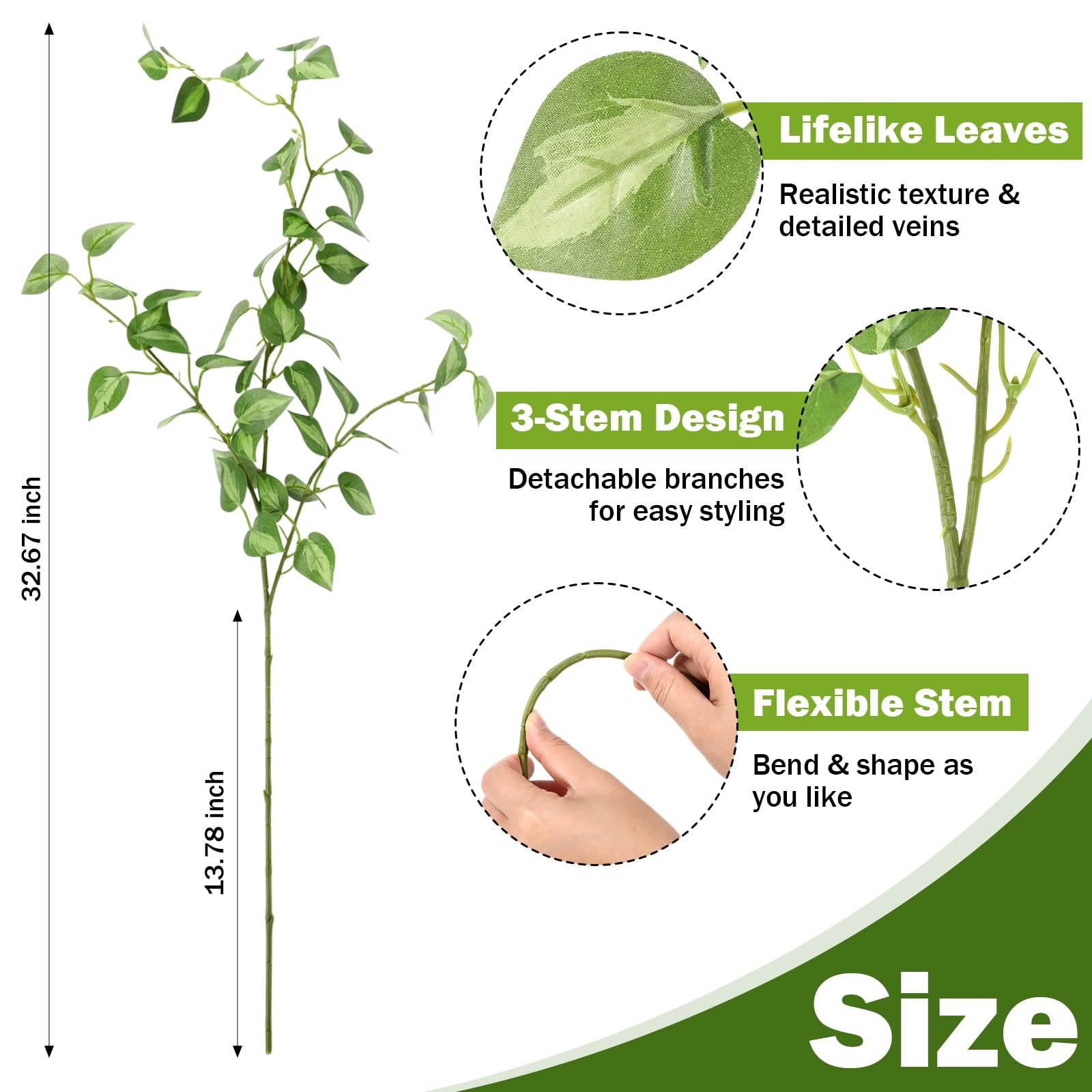 6 Pcs 31.5 Inch Artificial Eucalyptus Greenery Stems Faux Leaves Branches Fak…