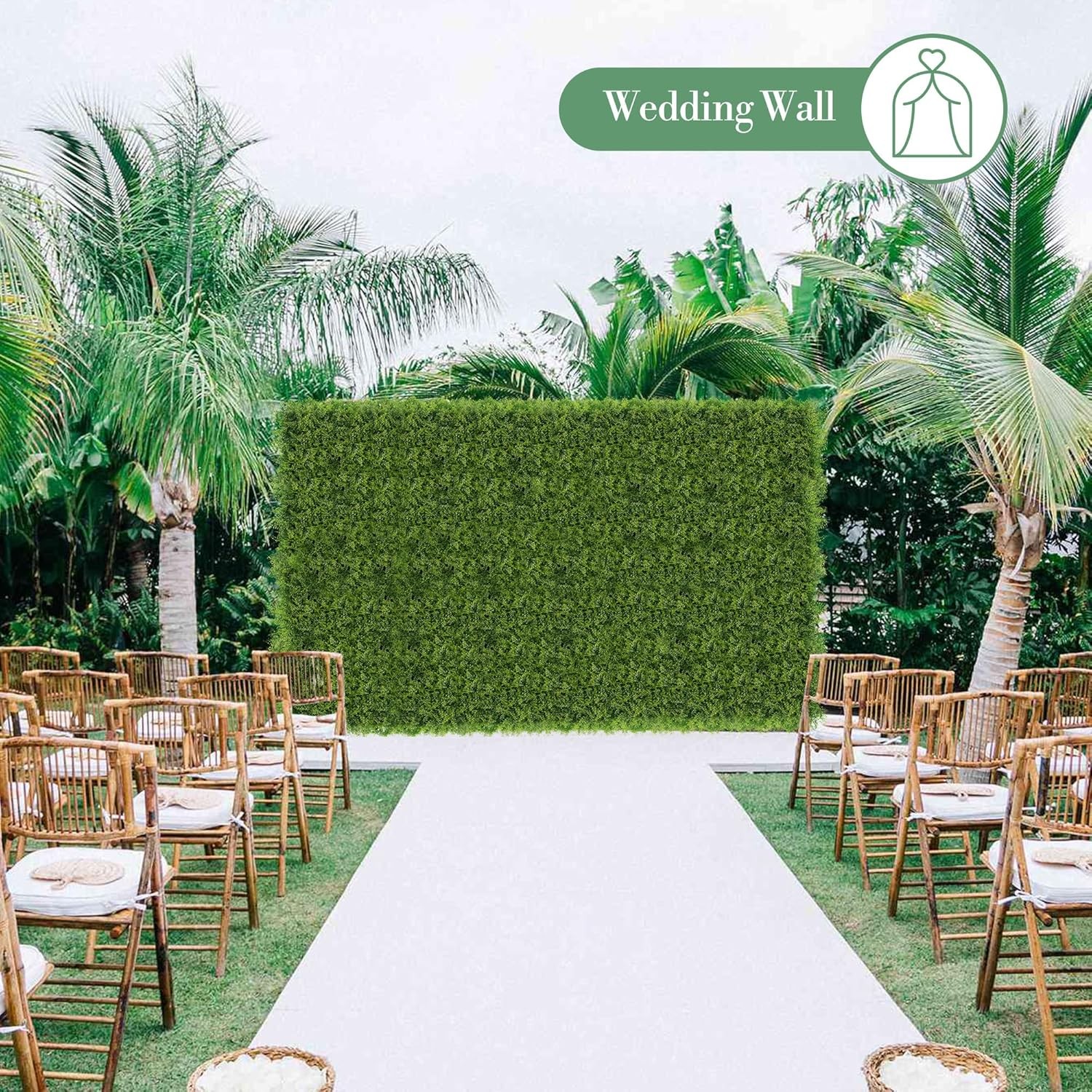 12-Pack 20″x20″ Grass Wall Panels,Thick 3.5″ Privacy Fence Screen for Home Decor