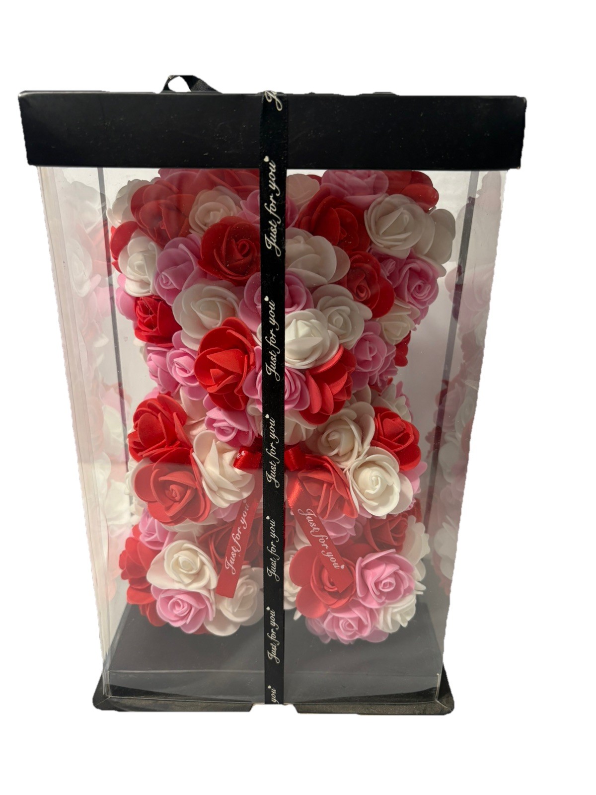 Artificial Flower Eternal Rose Teddy Bear for Mom Mother’s Day Birthday Pink
