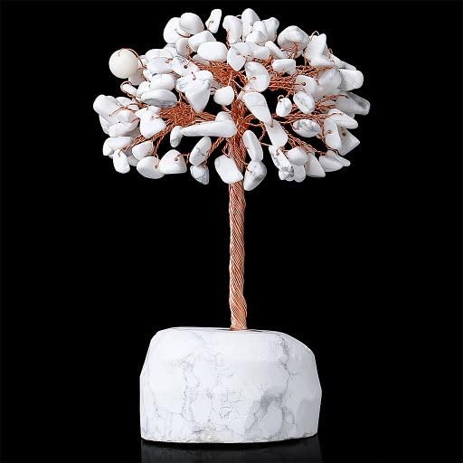 White Howlite Crystals Tree Natural Crystals Gemstones Base Copper Wire Tree …
