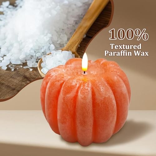 Fall Decor, Fall Decorations for Home – Flameless Pumpkin Candle with Orange