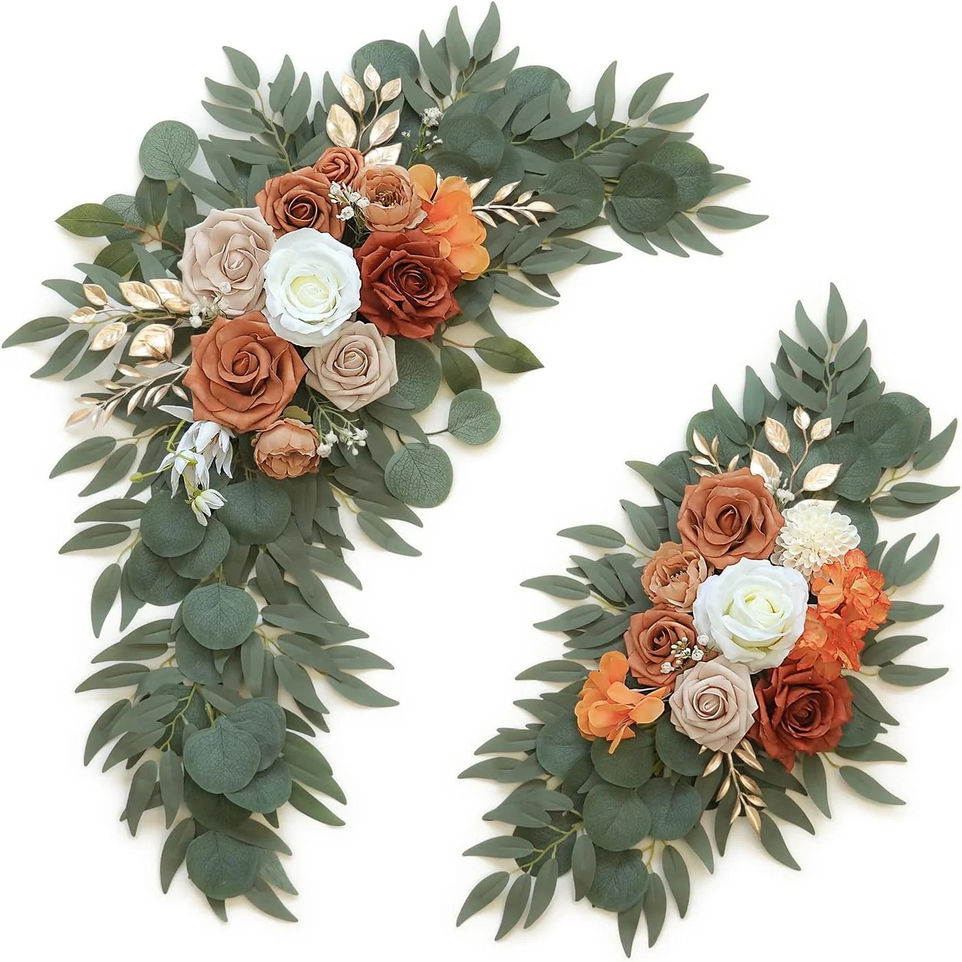Olalaka Artificial Flower Swag Set of 2 for Wedding Welcome Signs Floral Decorat