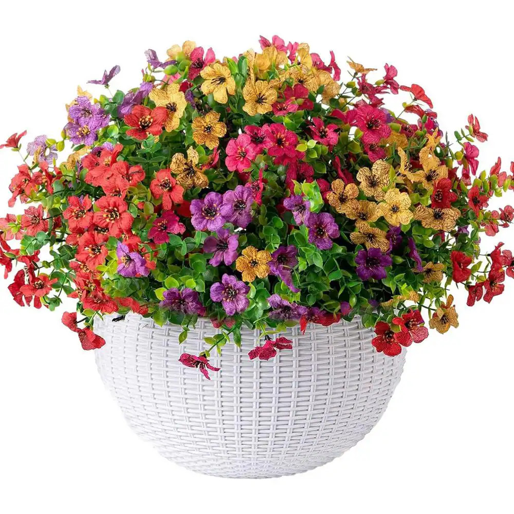 2.00 In. 12 Bundles UV Resistant Artificial Outdoor Flowers with 6 Butterflies f
