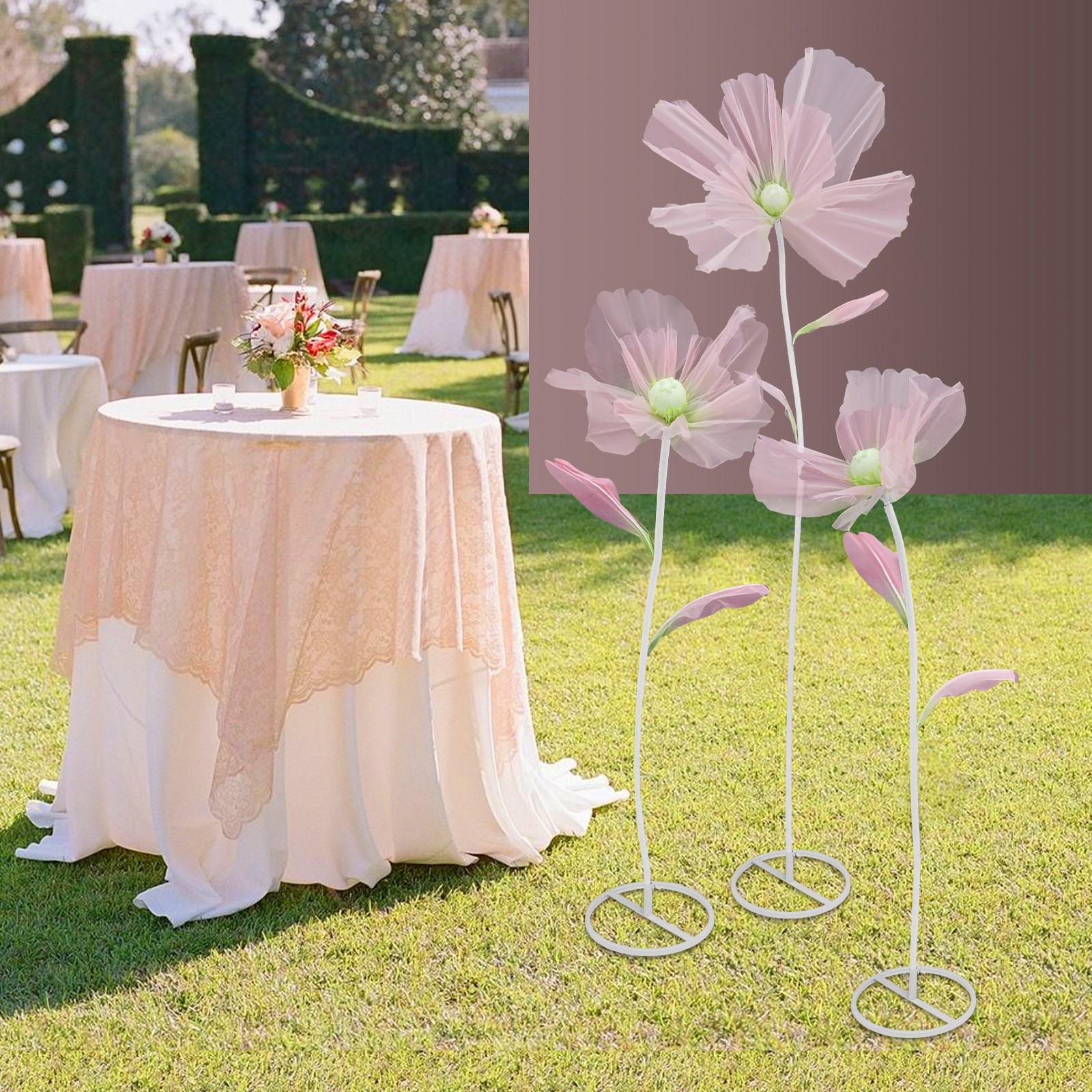 Giant Artificial Flower Decoration for Wedding Background, Artificial Flowers