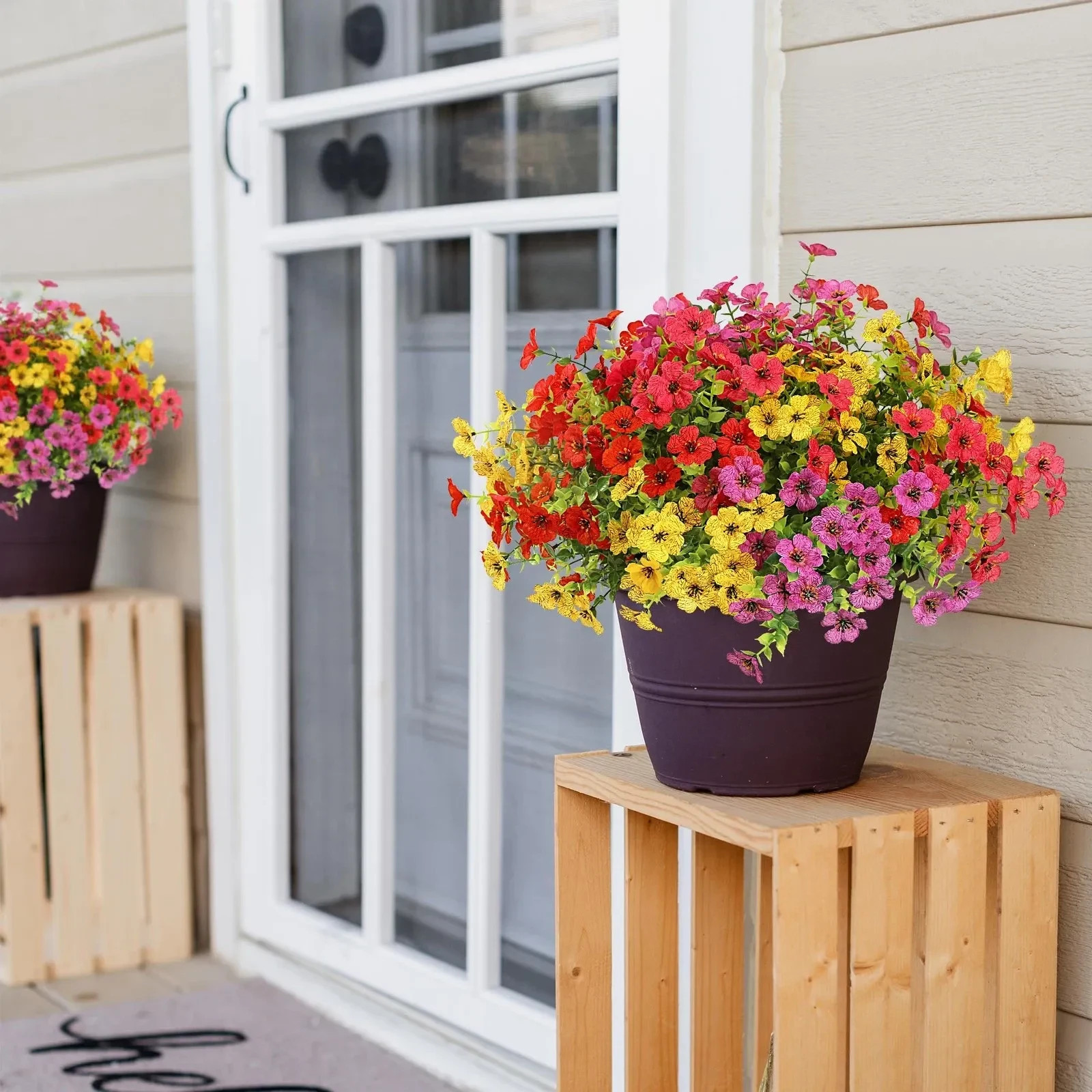 Artificial Flowers for Outdoors 12 Bundles Realistic Faux Plants UV Resistant…