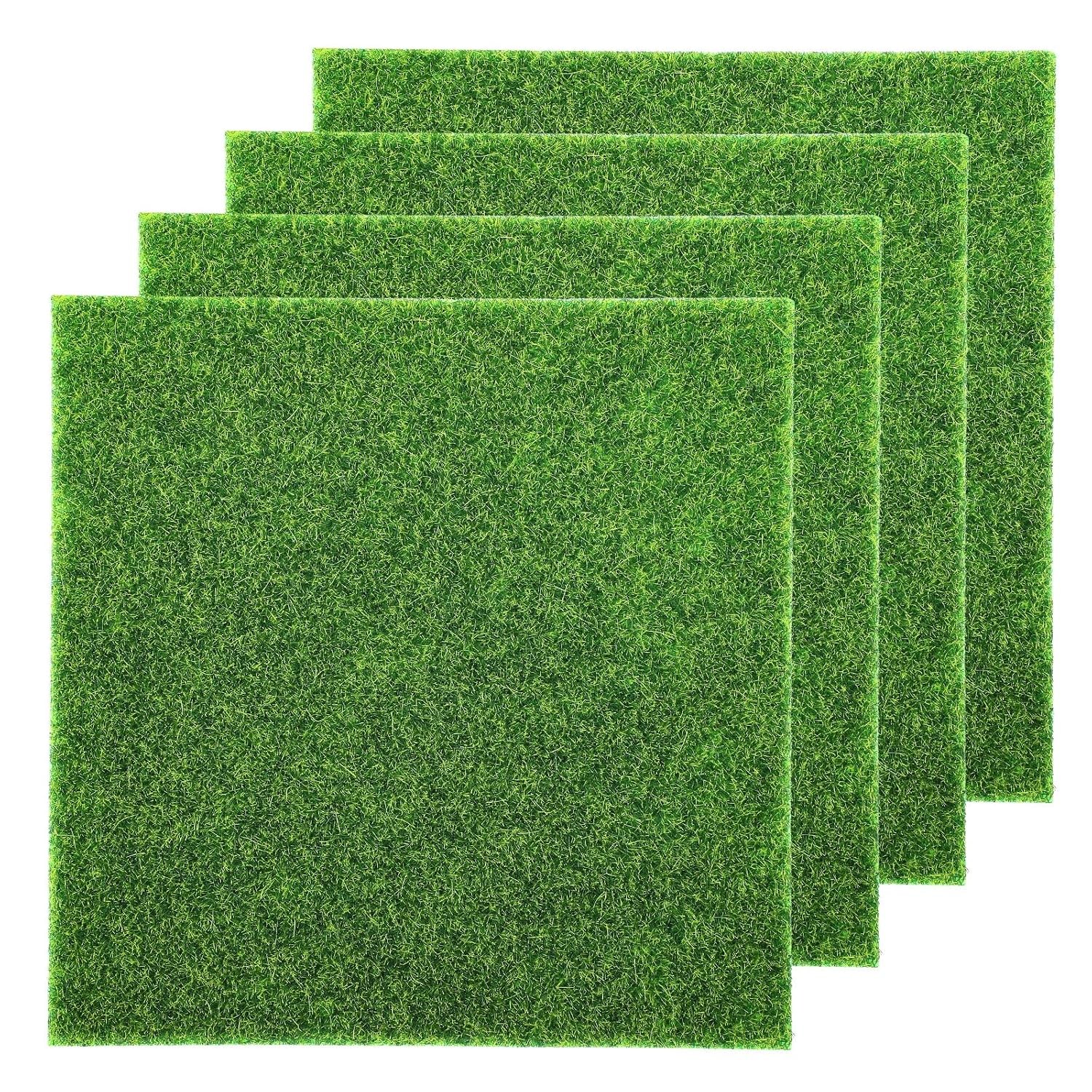 Artificial Miniature Moss Fairy Grass Decor 6 x 6 Inch Small Artificial Grass