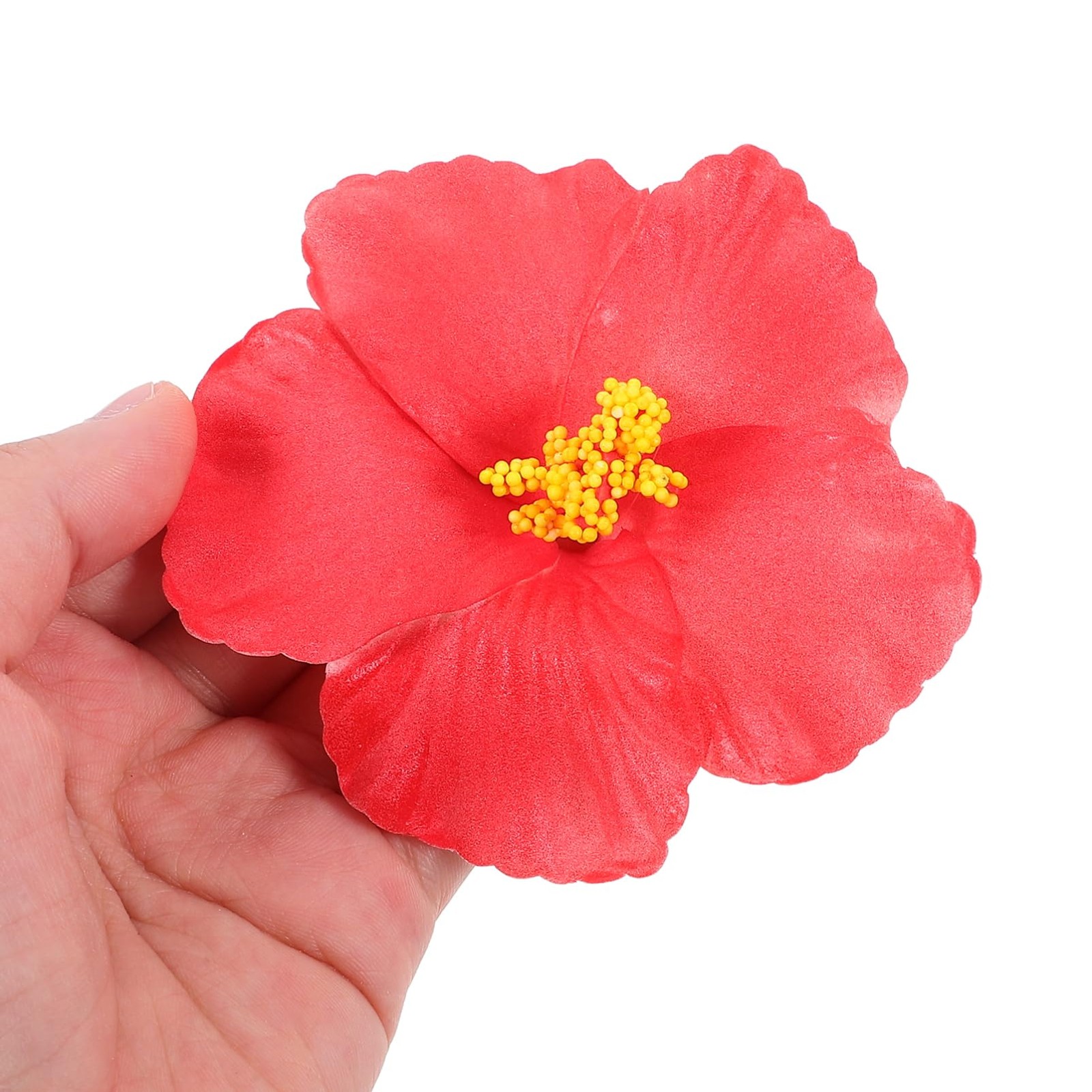 10 PCS Red Artificial Hibiscus Faux Floral Heads Luau Party Wedding Photography