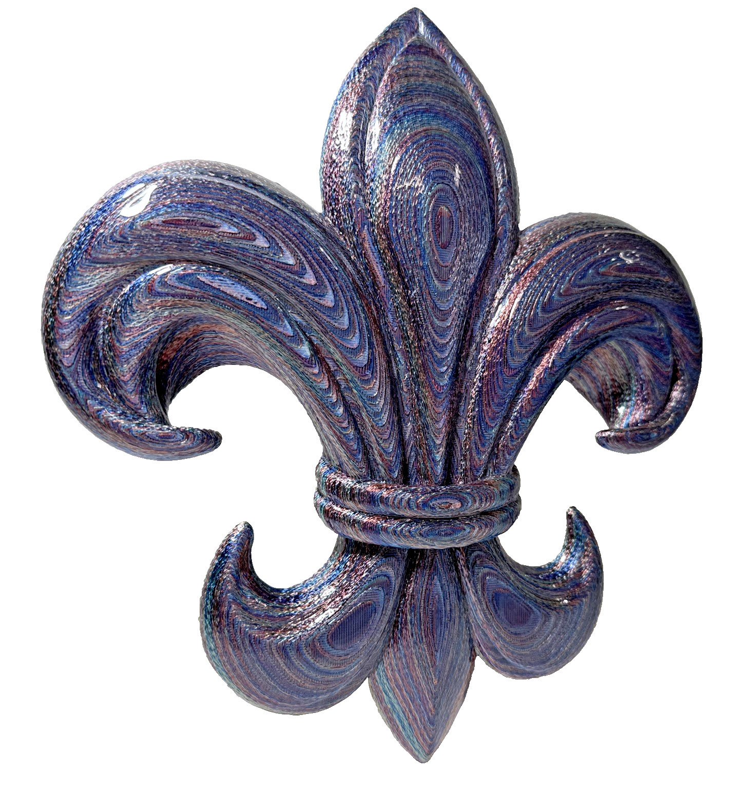 Fleur De Lis Gradient Colors – 3d printed statement piece. 10.5x9x1.25