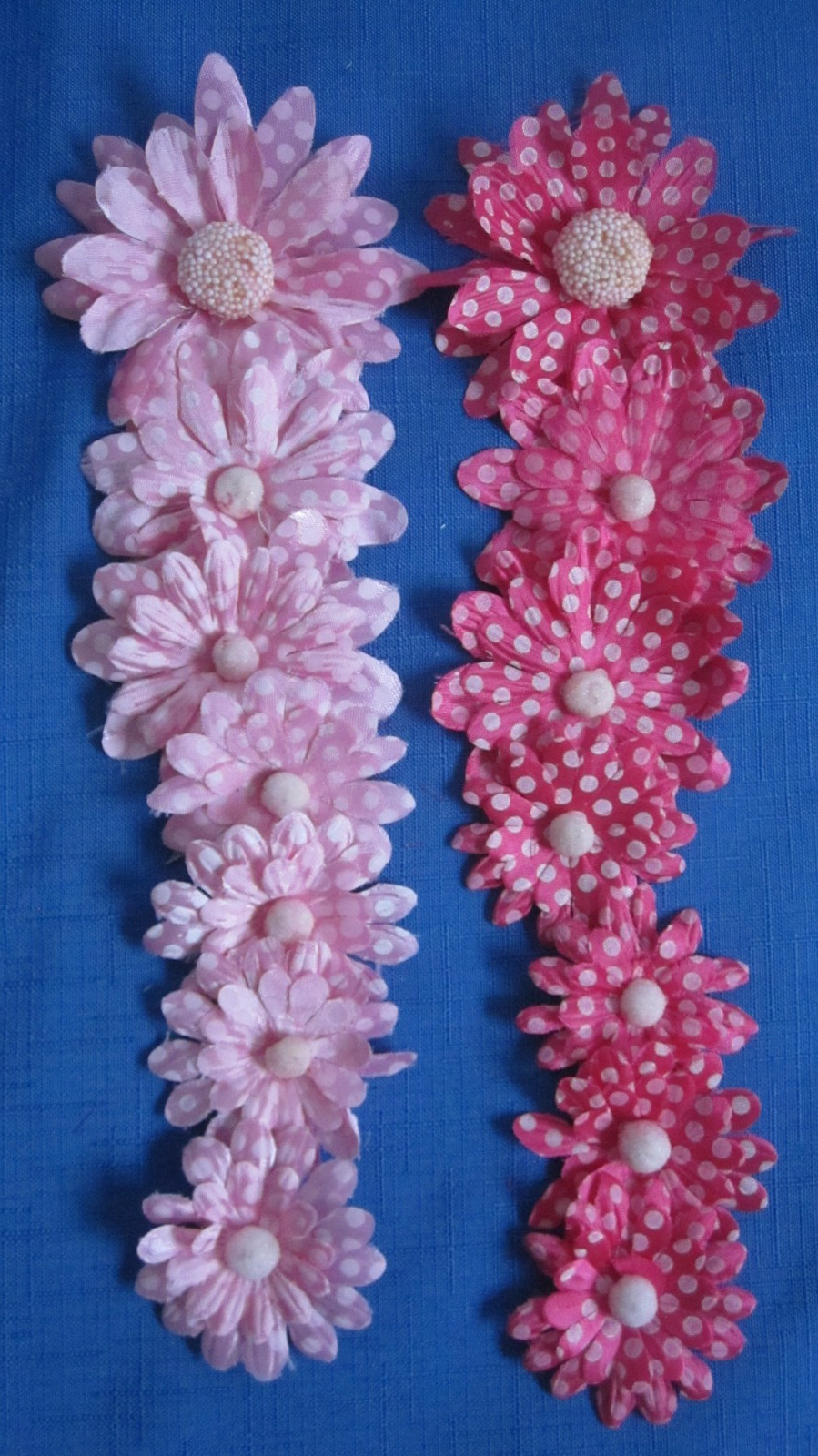 #9 Lot-38 Used Silk Flower Blooms Polka Dot Daisy 1.5-3.5″ Multiple Colors