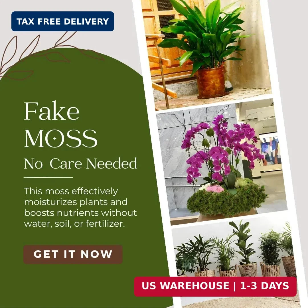 BYHER Fake Moss for Plants Indoor, 16OZ Green Moss for Crafts, Artificial Moss f