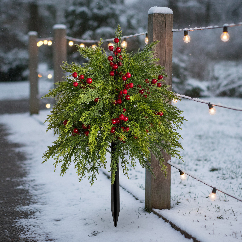 Christmas Tree Outdoor Artificial with Ground Stake, for Entryway – for Patio