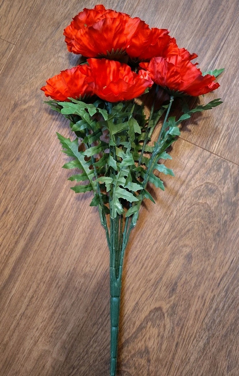 Lot of 4 Red Peony Bush By Ashland Artificial Faux Floral 20”