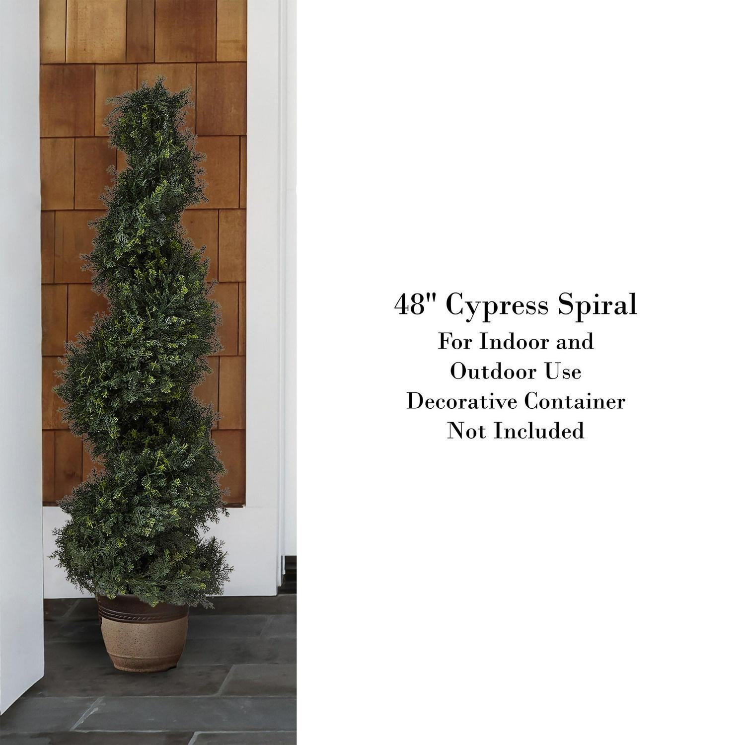 Pure Garden Spiral Cypress Artificial Tree, Green – 48-Inch