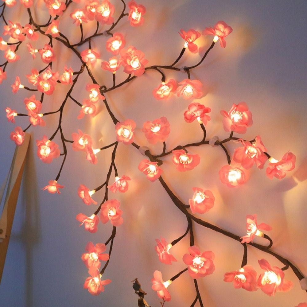 Cherry Blossom Vine LED String Lights Twig Garland Wall Door Home Christmas Deco