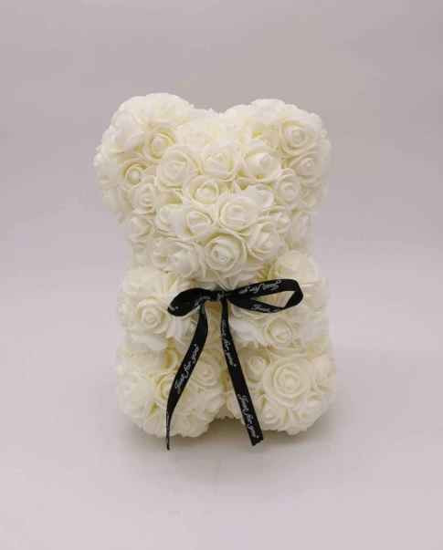 Wedding Rose Teddy Bear With Box For Women Valentines Girlfriend Birthday Gifts