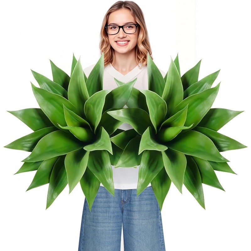 28 Inch Artificial Agave Plants Outdoor Set, Large Fake Plants Indoor