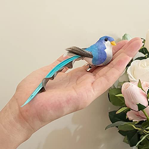 LWINGFLYER on Artificial Simulation Foam Birds Feather Long Tail 6pcs Clip