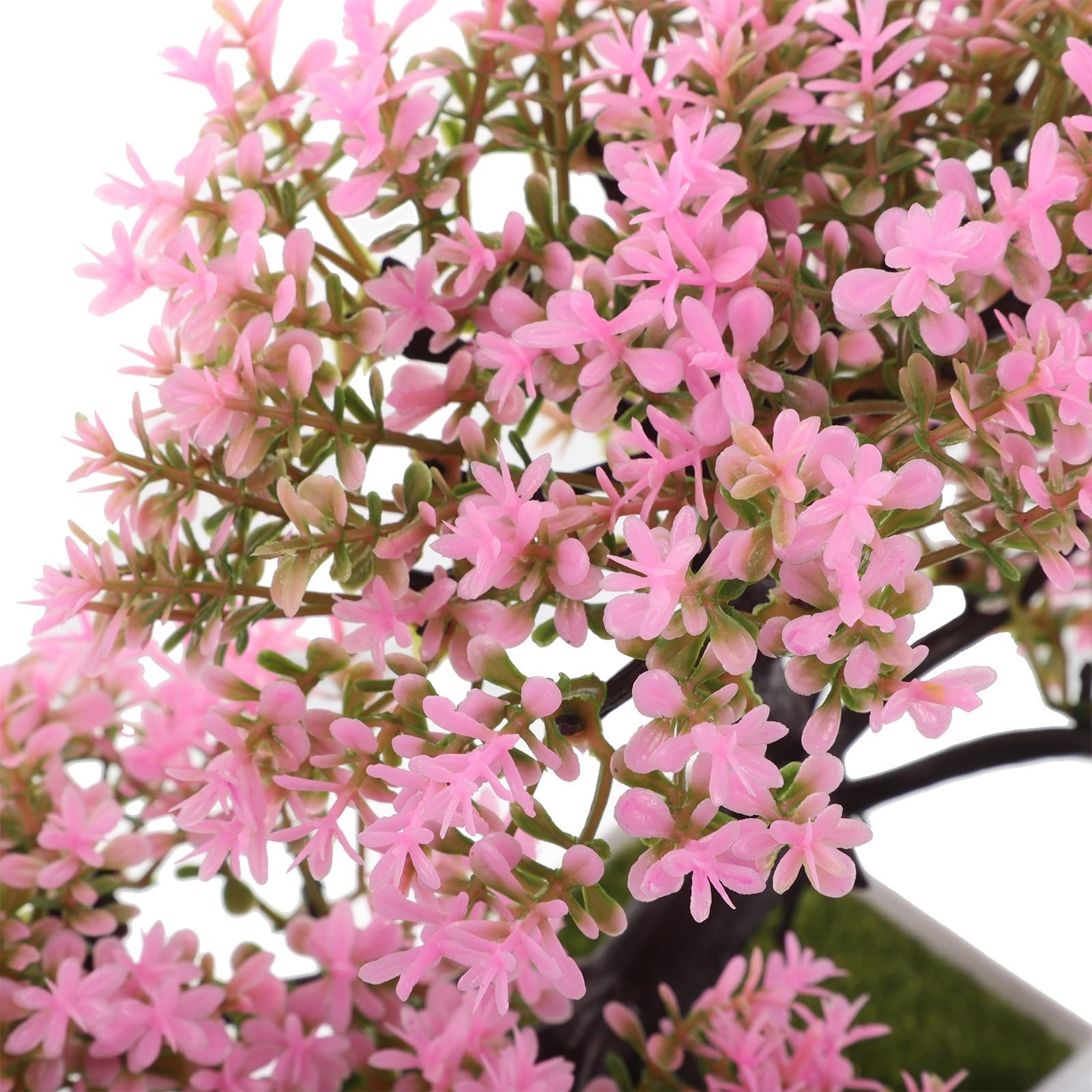 Artificial Bonsai Tree Small Desk Plants Pink Faux Bonsai Imitation Cherry Bl…