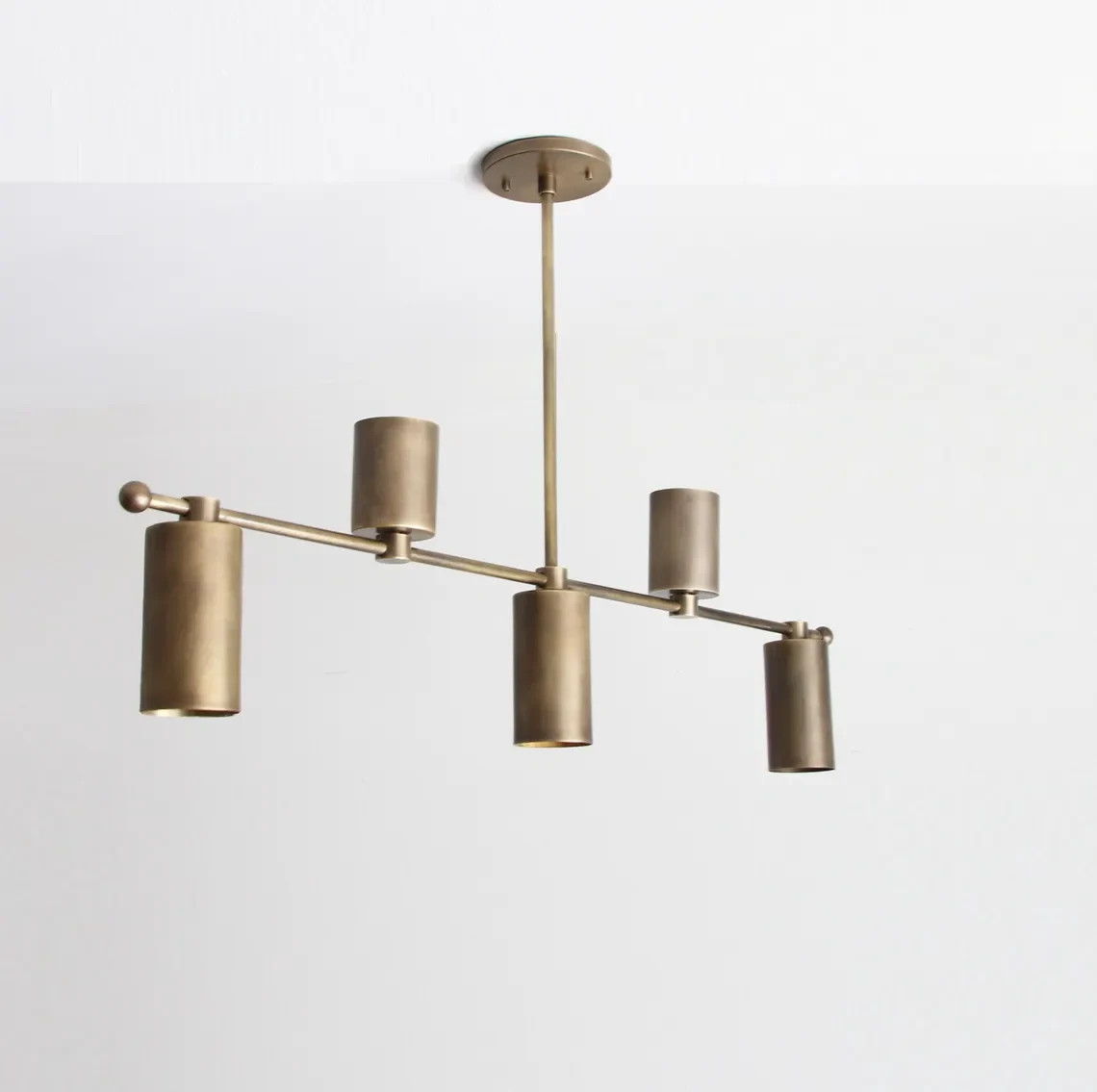 Industrial Style Chandelier, Brass Chandelier, Modern Brass Chandelier with Bras